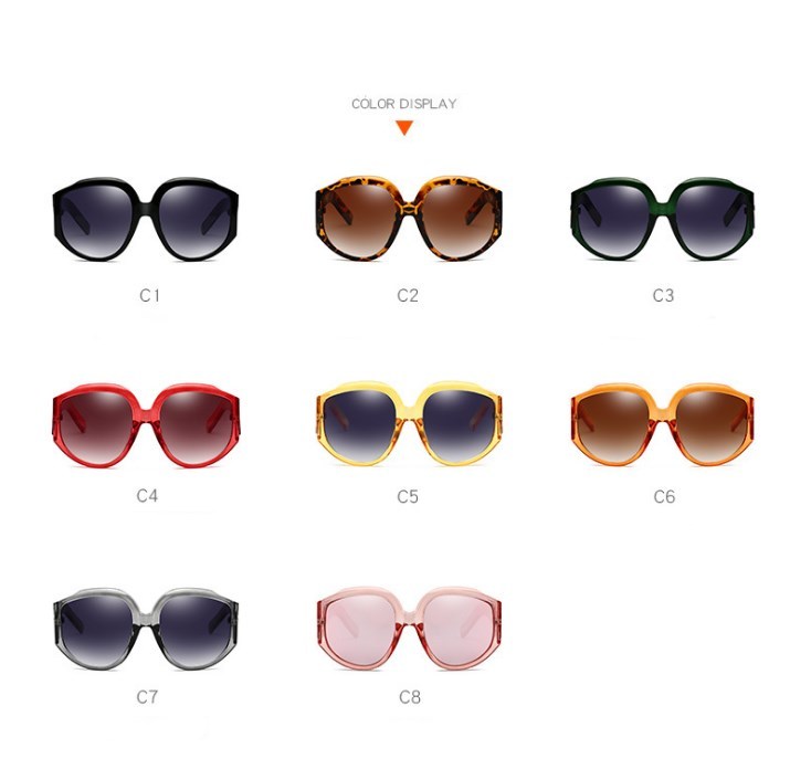 Oversized Round Women’s Sunglasses with Olive Frames