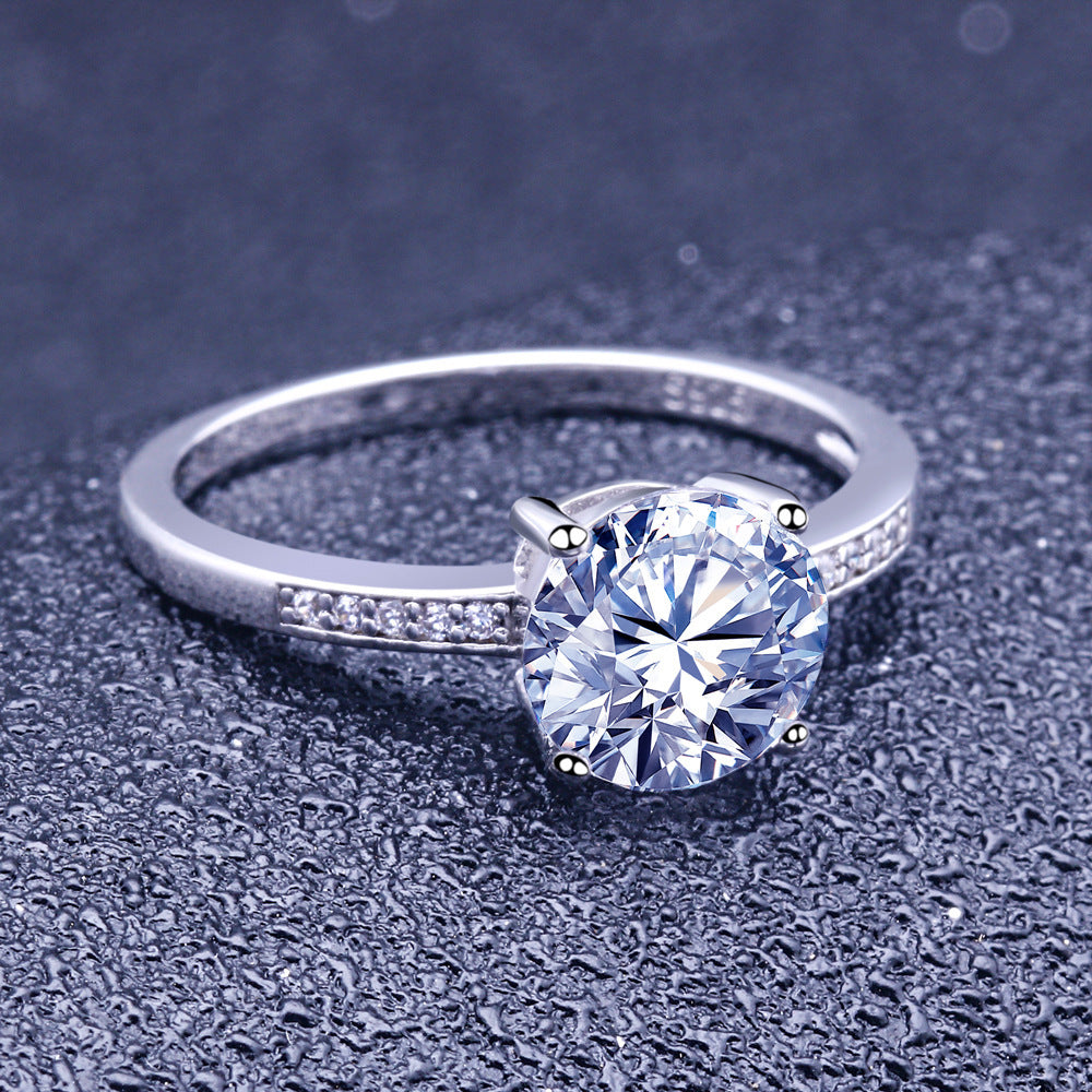 Elegant 925 Sterling Silver Engagement and Wedding Ring for Women