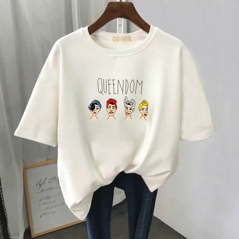 Women's Loose Fit School Style T-Shirt – Casual Everyday Top