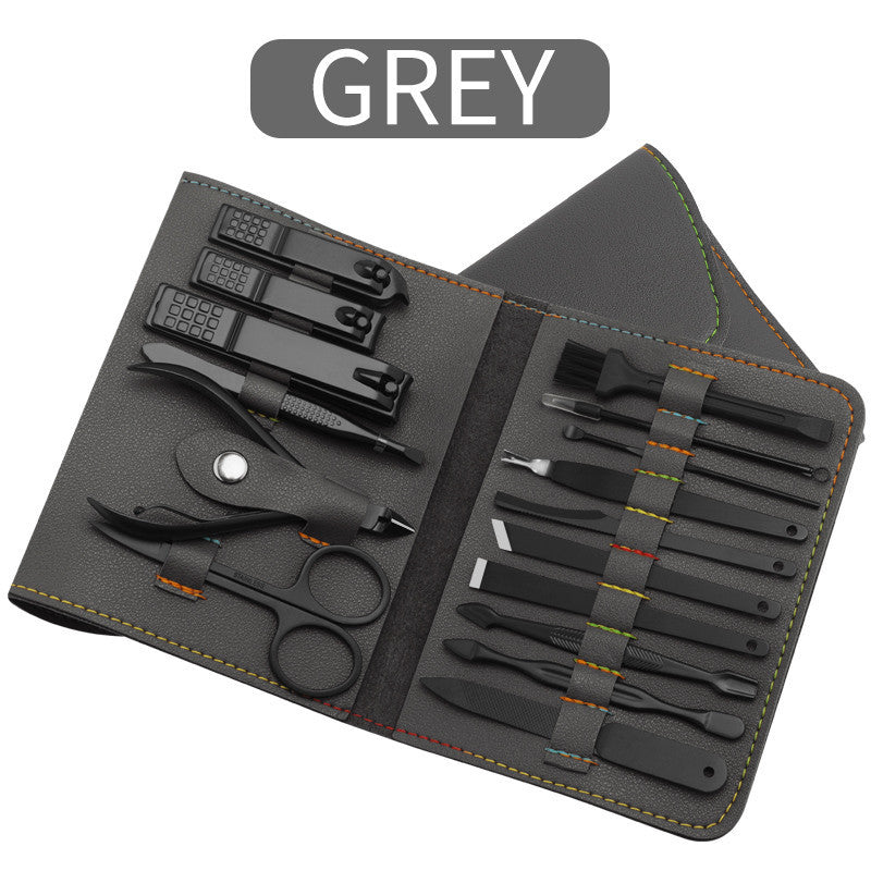 16-Piece Nail Clipper & Grooming Kit – Manicure Pedicure Tools with Bag