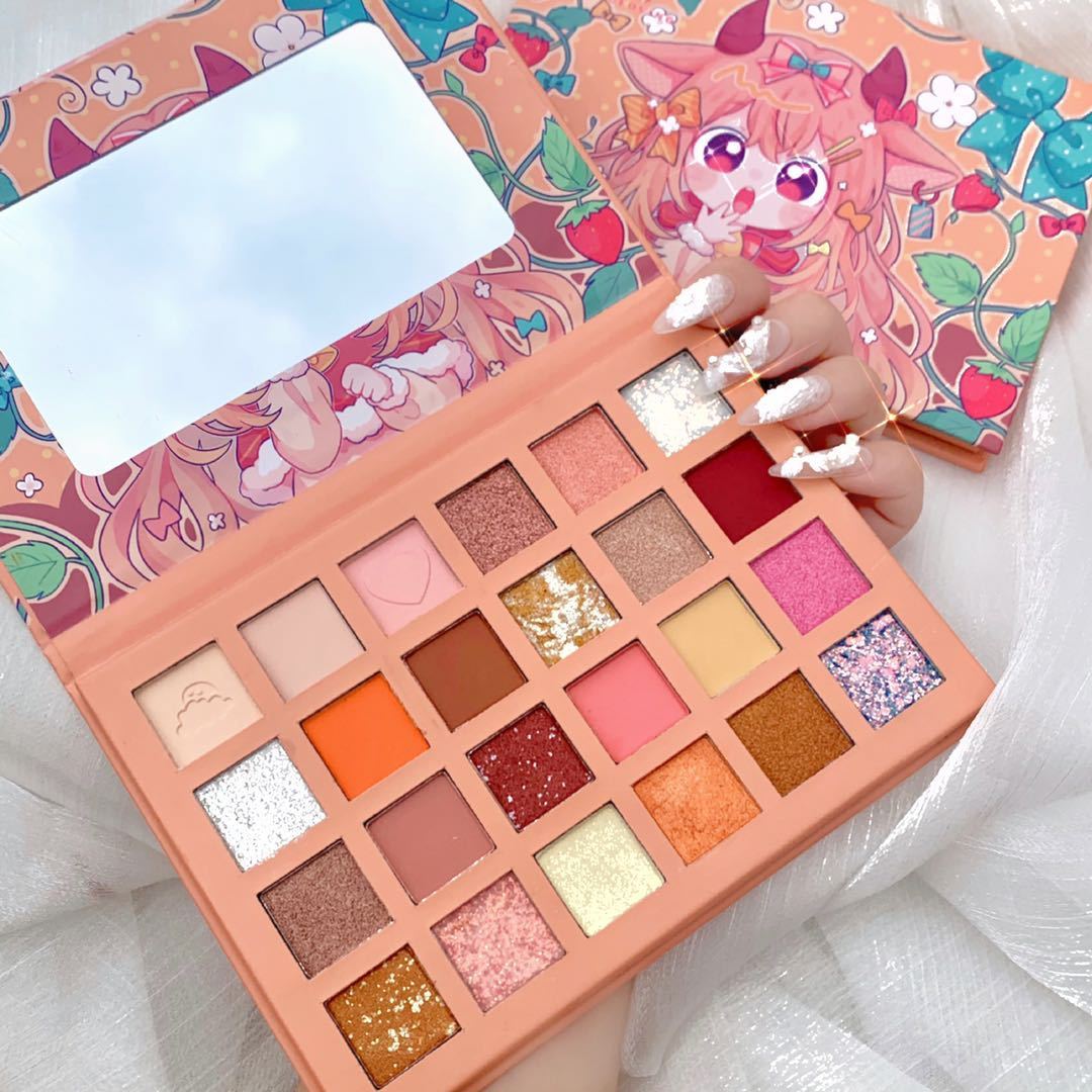 New 24 Colors Strawberry Girl Eyeshadow Palette Glitter