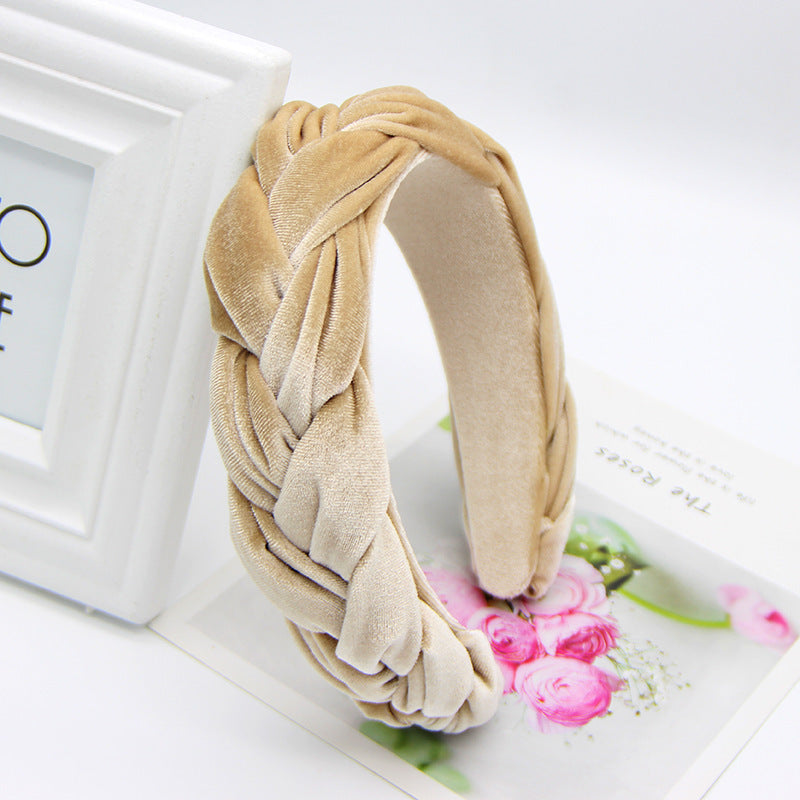 Solid Color Flannel Braided Headband