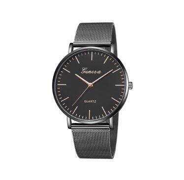 Unisex Casual Quartz Steel Watch Imitation Leather Bracelet