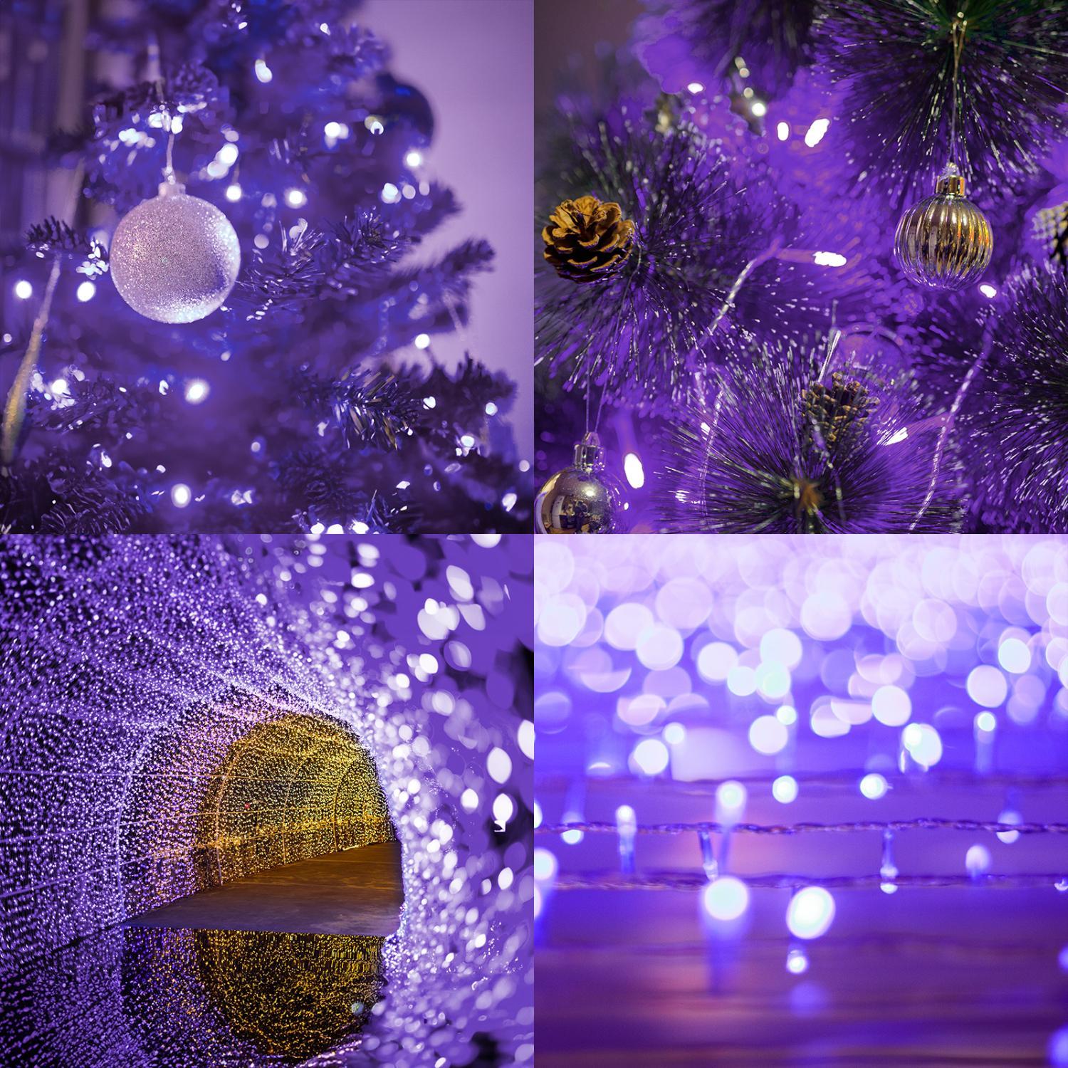 200-LED Purple Fairy String Lights – 66-Foot Mini Plug-In with 8 Lighting Modes for Indoor & Outdoor Decoration