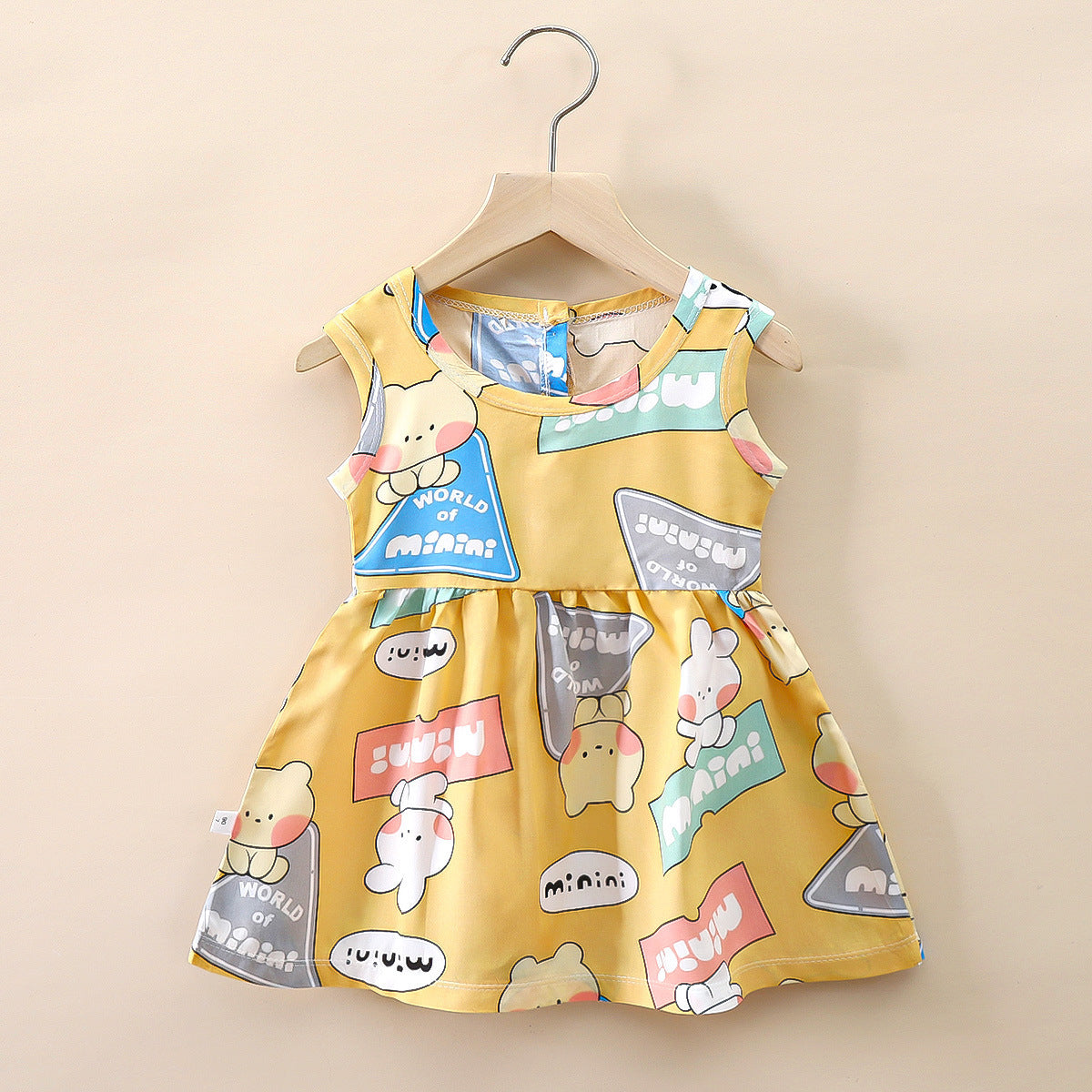 Small And Medium Cotton Silk Girl Dress Thin