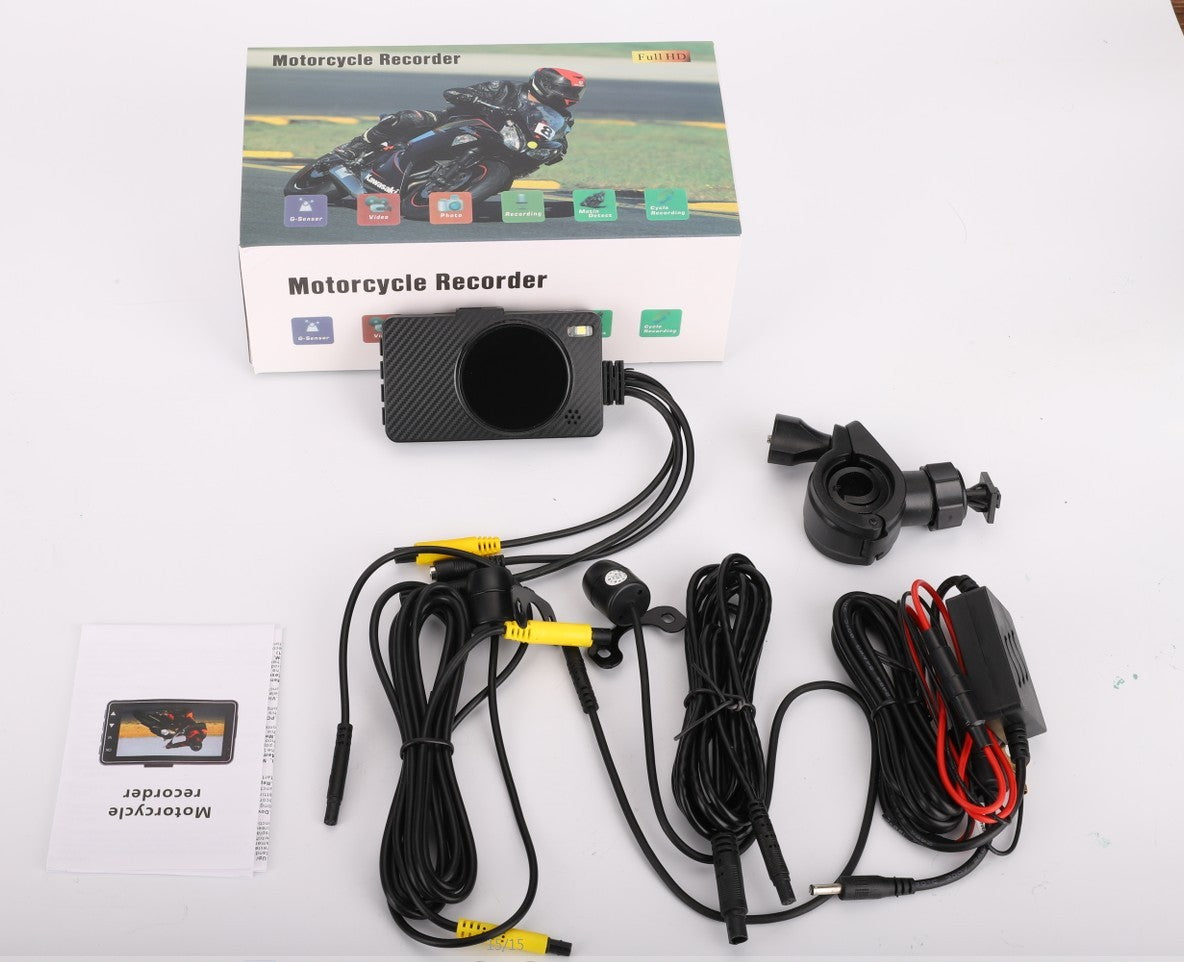 Motorcycle HD Driving Recorder – Waterproof Front & Rear Dash Cam