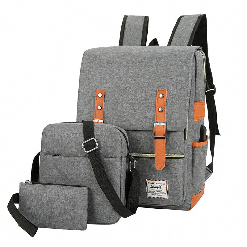 Unisex Slim Oxford Laptop Backpack Set Water Resistant