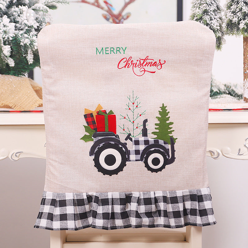 Christmas Embroidered Chair Cover Decoration