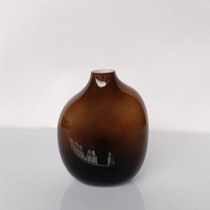 Nordic Light Luxury Glass Small Vase Ornament Decoration Retro