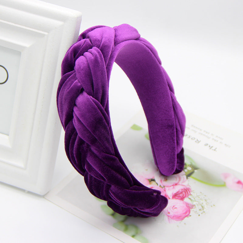 Solid Color Flannel Braided Headband