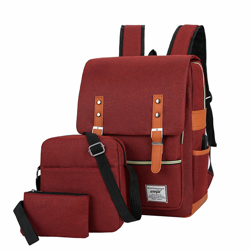 Unisex Slim Oxford Laptop Backpack Set Water Resistant
