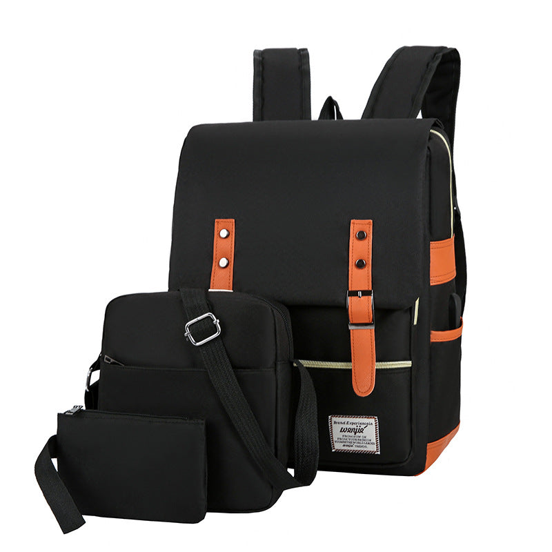 Unisex Slim Oxford Laptop Backpack Set Water Resistant