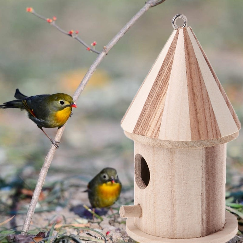 Wooden Outdoor Bird Nest Box for Small Birds and Parrots