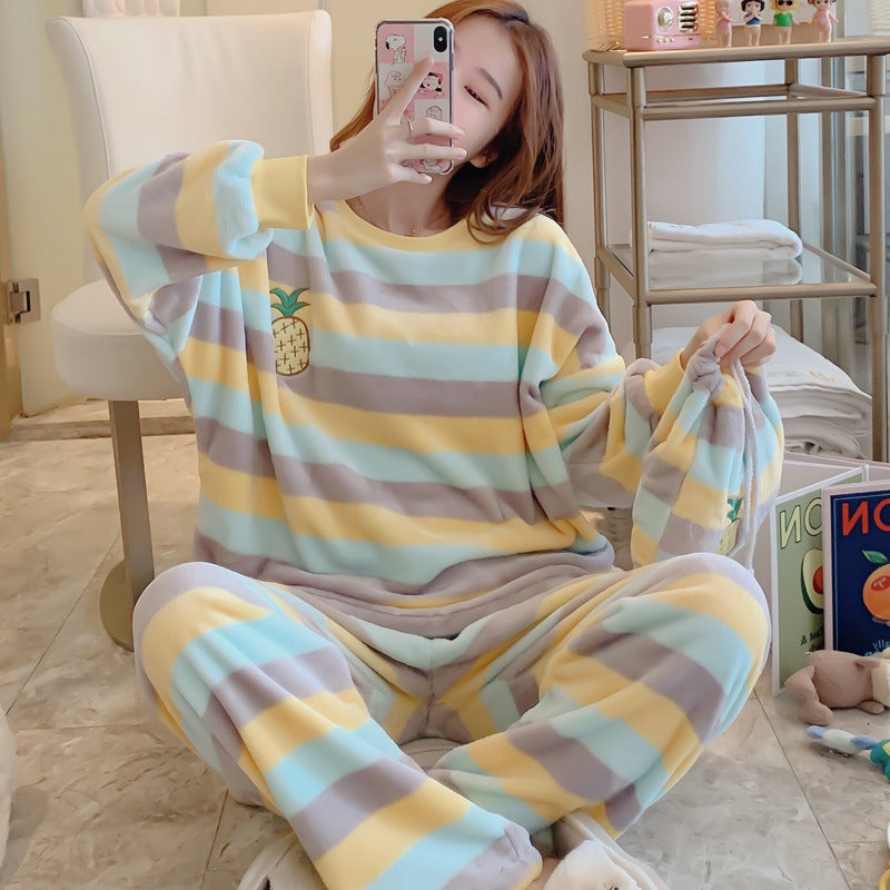 Women's Cartoon Suit Style Thick Fleece Loungewear Relaxed