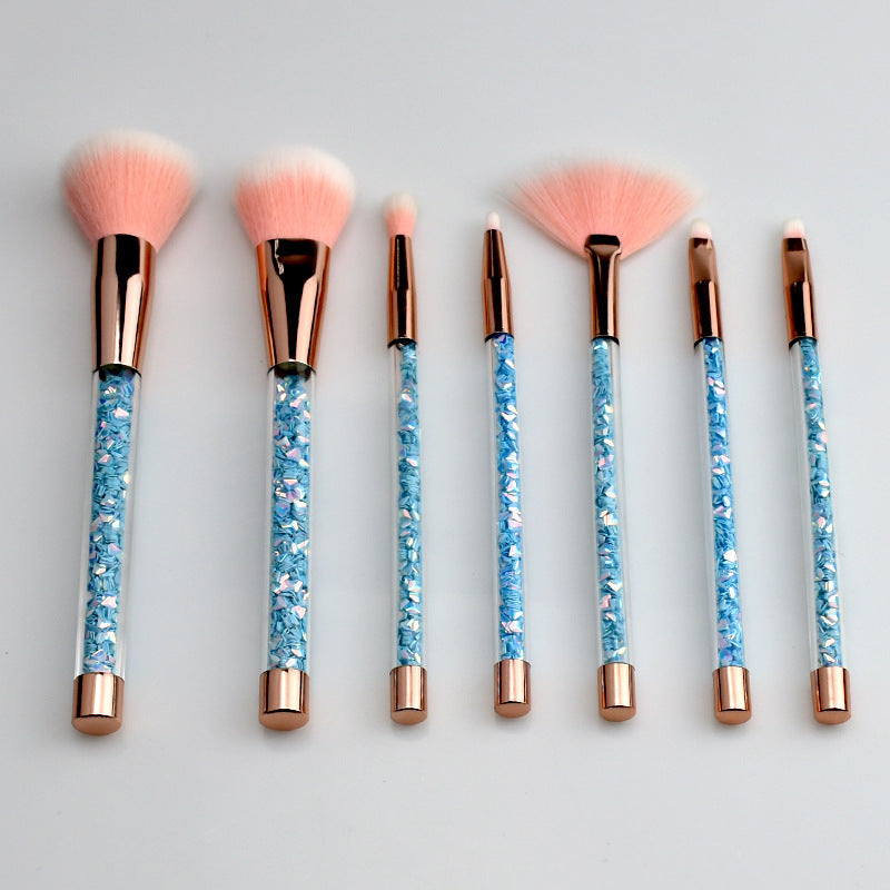 7-Piece Makeup Brush Set – Wooden Handle Brushes