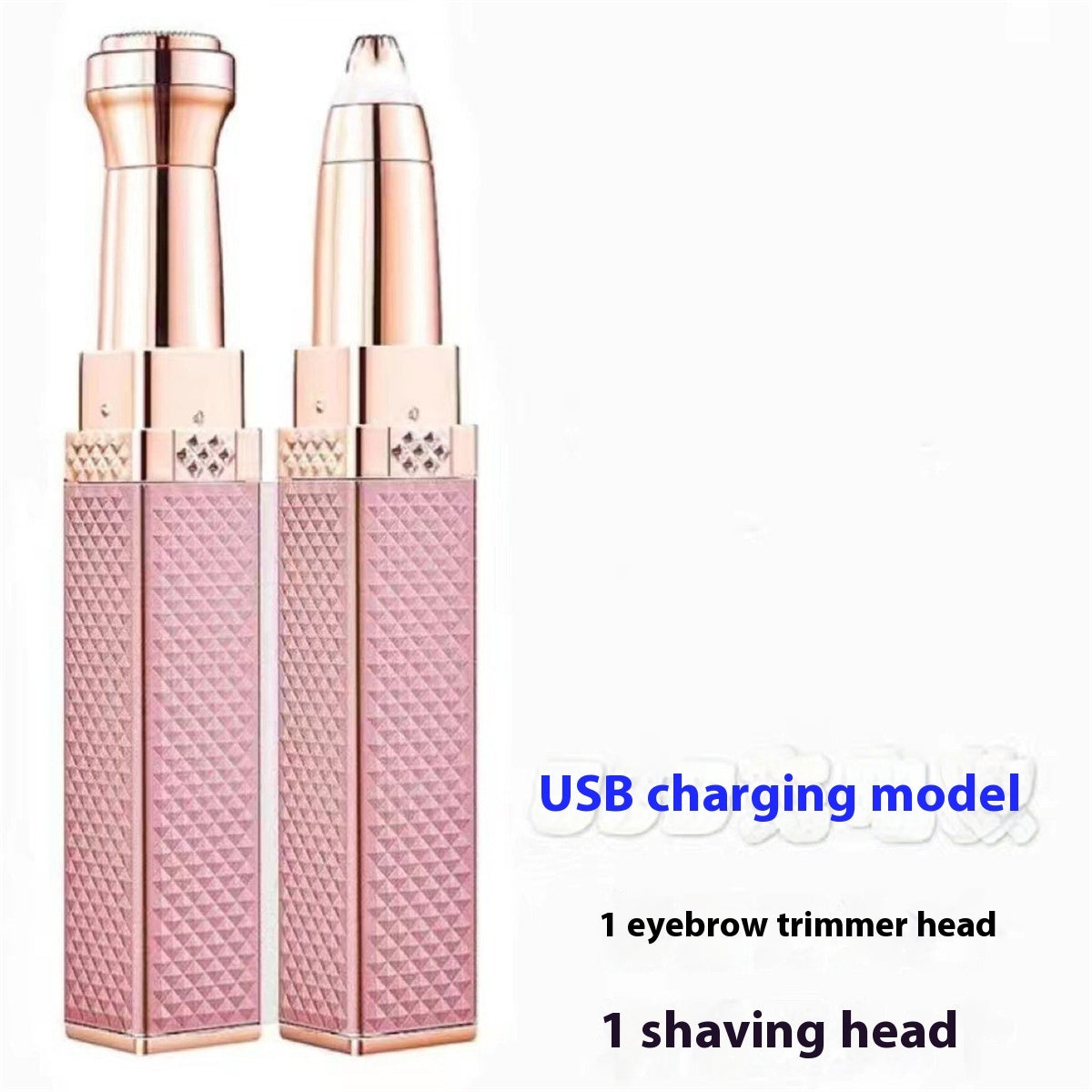 USB Rechargeable 2-in-1 Lipstick Shaver and Ladies Eyebrow Trimmer