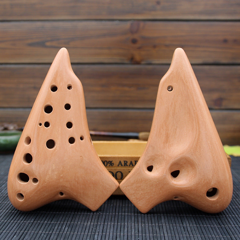 Double-Pipe Ocarina Alto C Wide-Range Wind Instrument