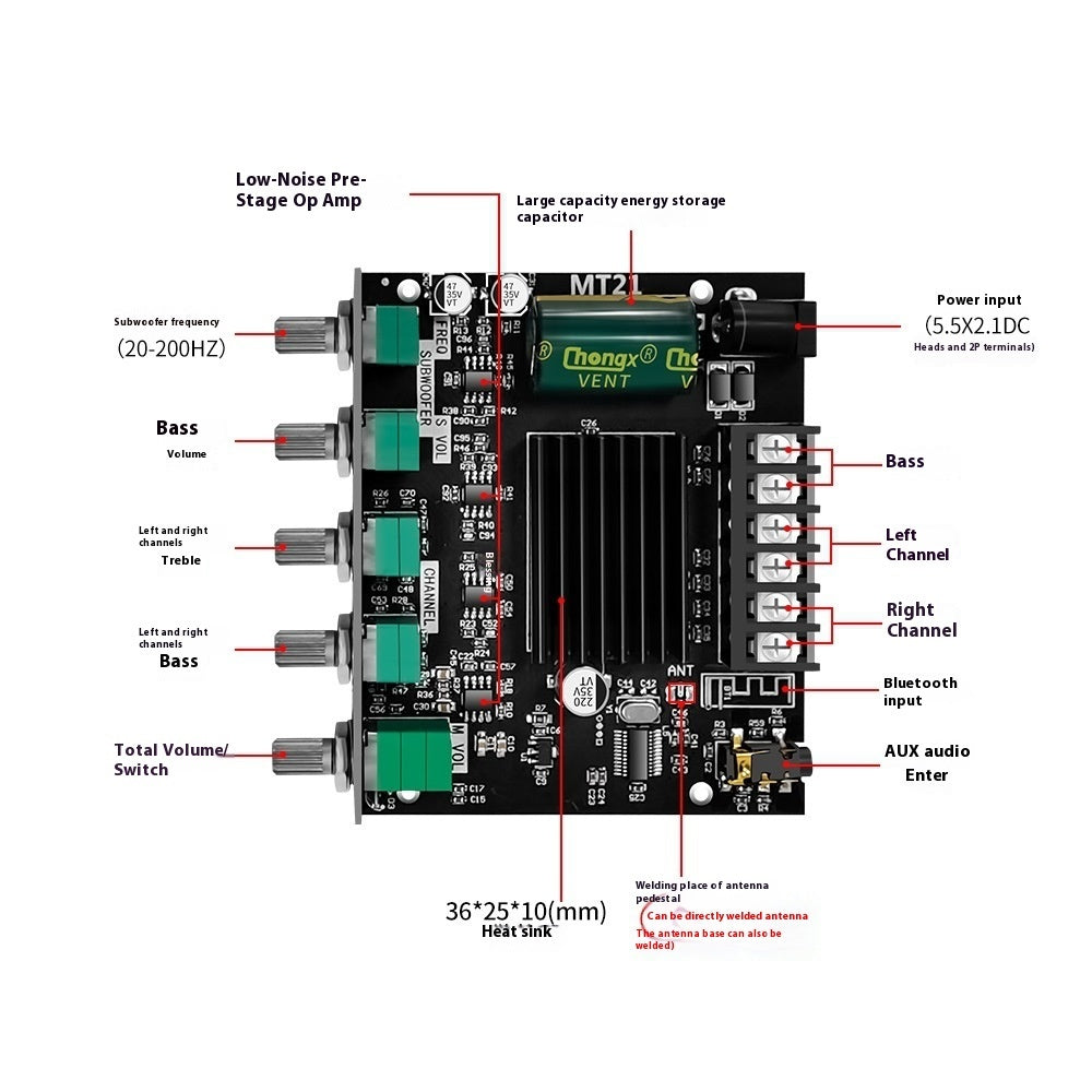 Bluetooth Digital Amplifier Board Subwoofer