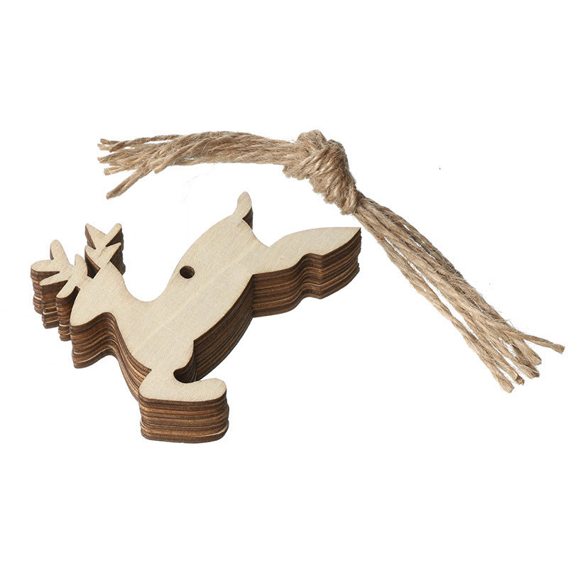 Handmade Boxwood Cartoon Christmas Pendants