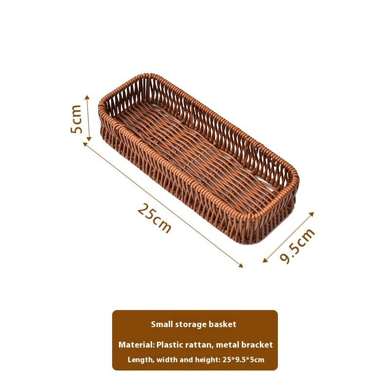 Rattan Desktop Storage Box Kitchen Drawer