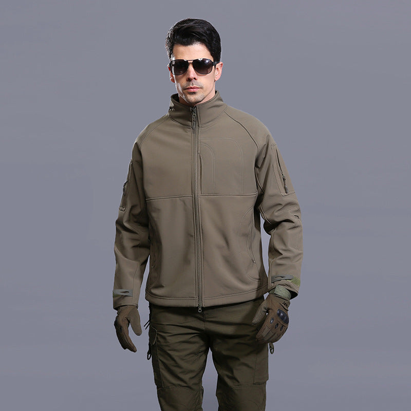 Outdoor Jacket Coat Men's Thin Commander Stand Collar Loose