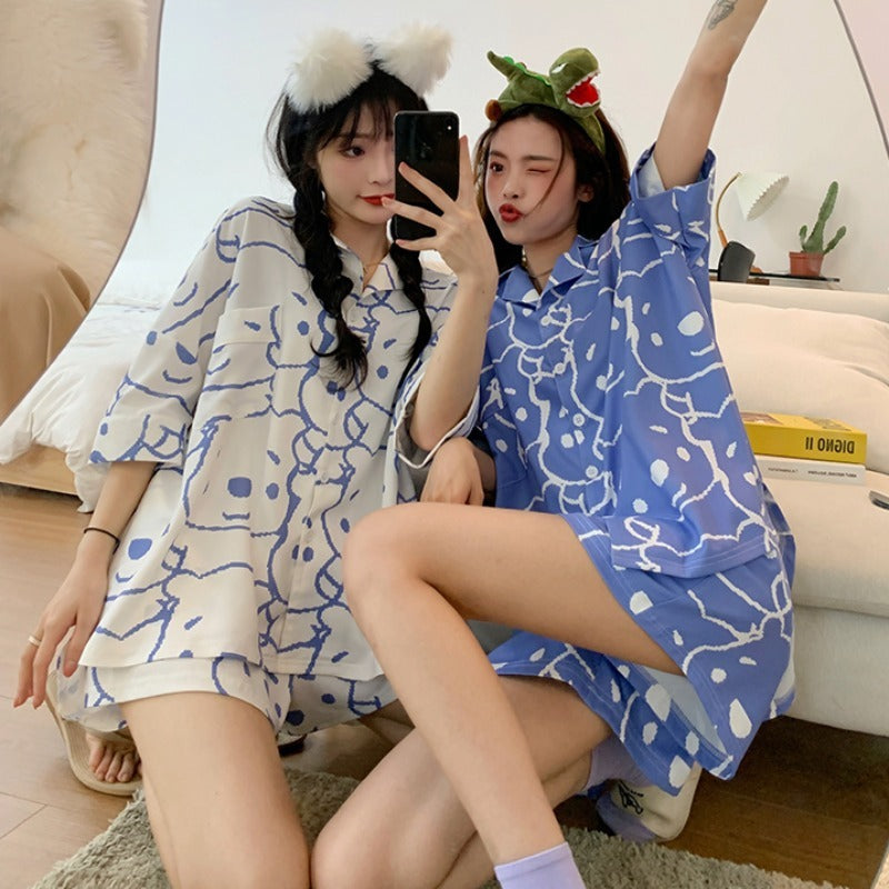 Cute Bear Korean Style Homewear Suit