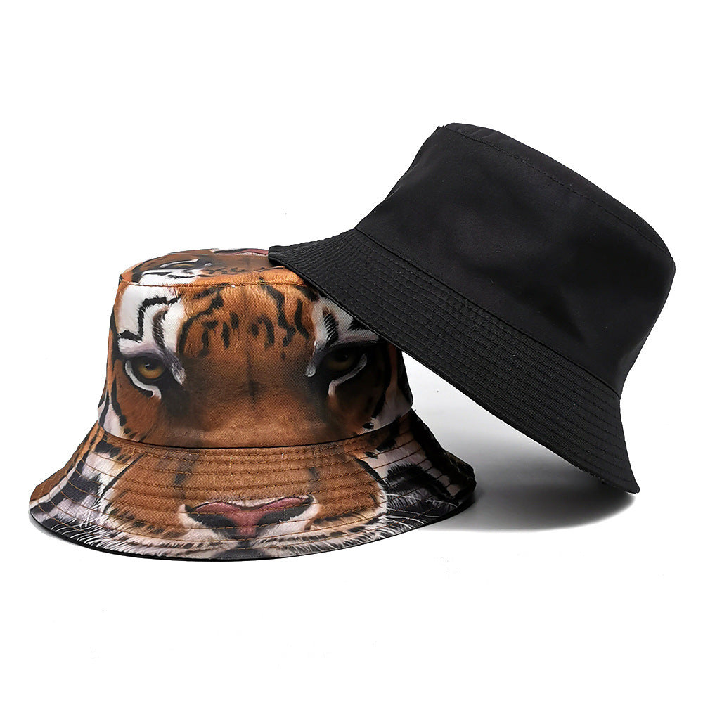 Positioning Tiger Pattern Bucket Hat European And American Outdoor