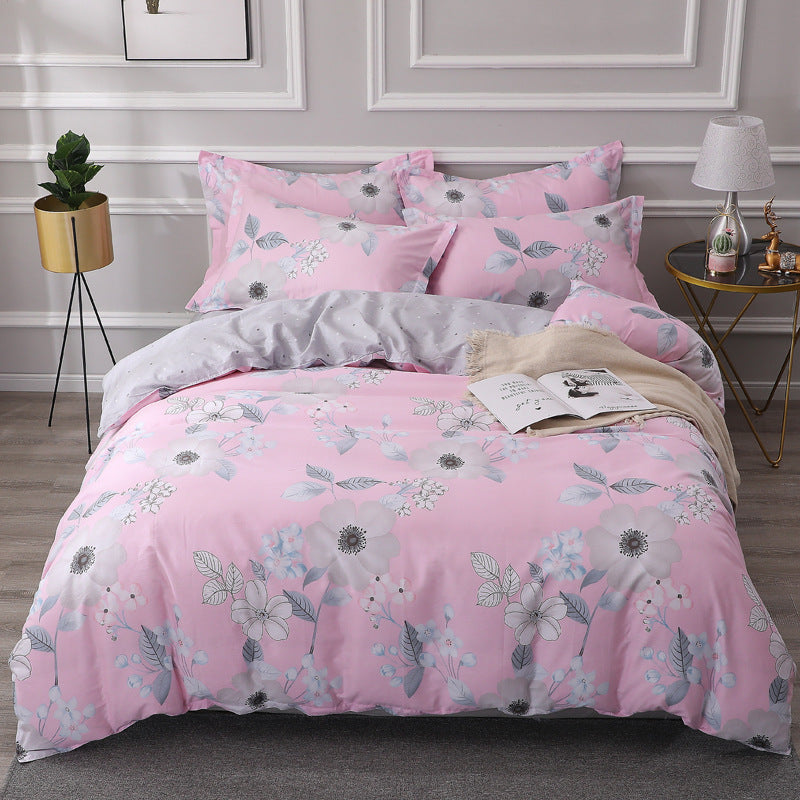 Four-Piece Cotton Bedding Set – Multiple Sizes, Soft and Breathable Home Textile
