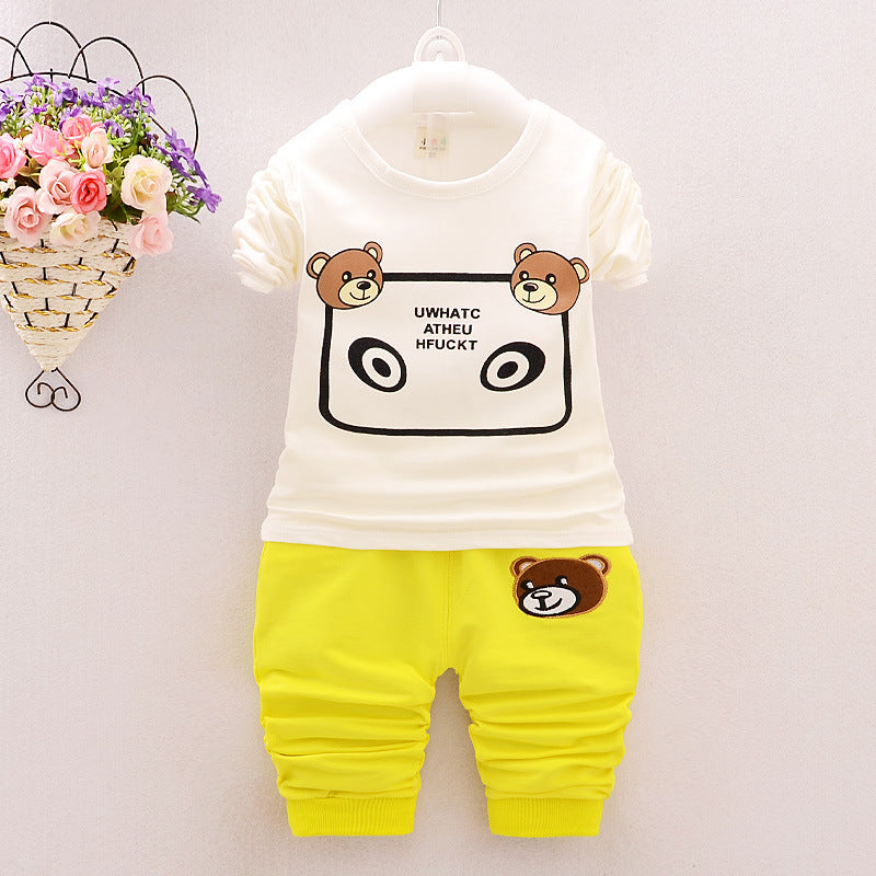 Boys' New Clothes Cartoon Bear Three-Piece Suit