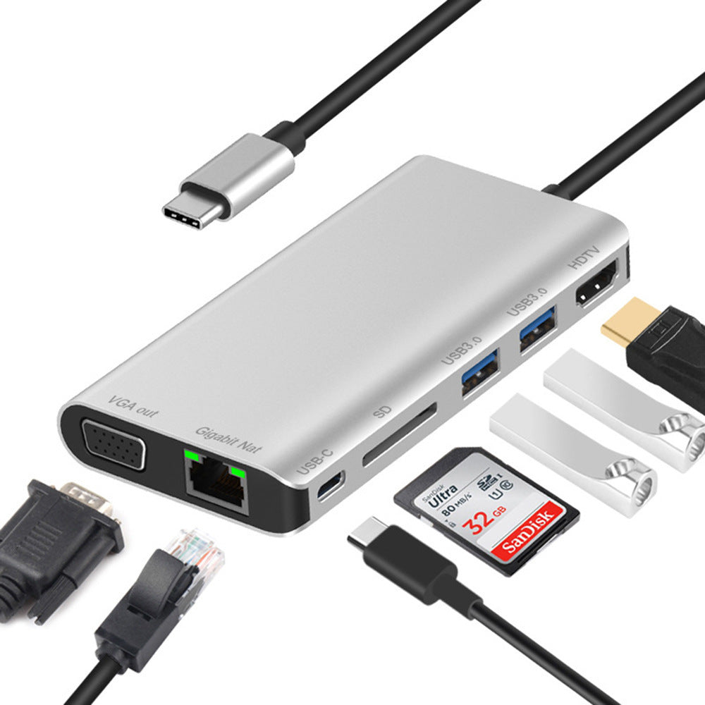 All-in-One Type-C Docking Station with SD/TF Card Reader – Multi-Function Hub