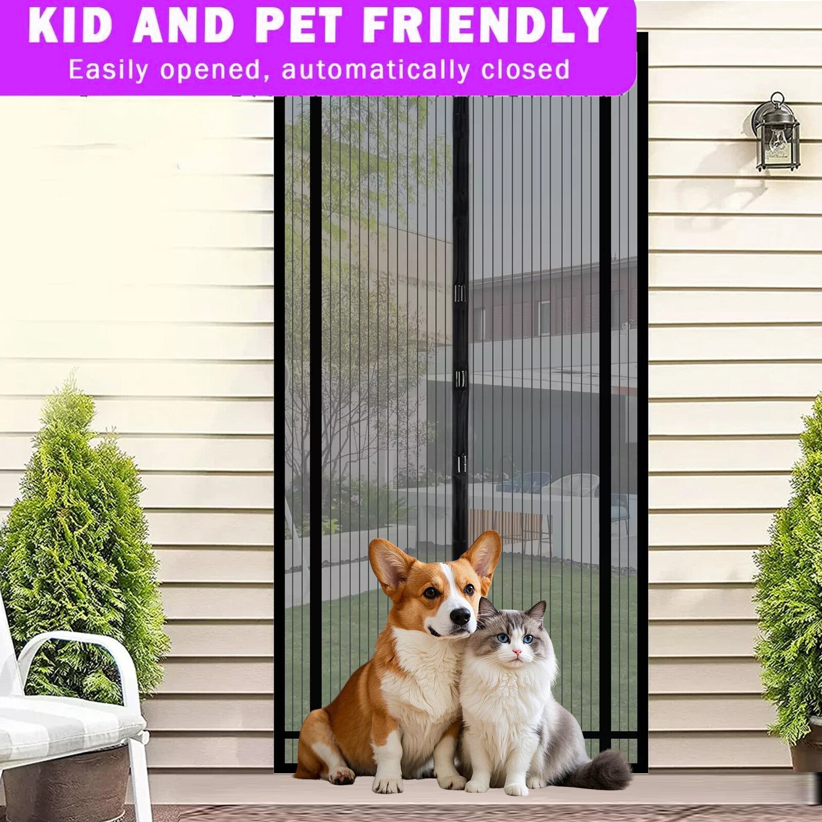 Fly Screen Door Insect Screen Door Curtain Magnetic Curtain Balcony Door 220x100cm