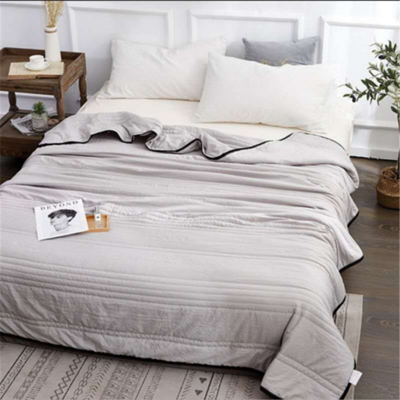 Seersucker Cotton Cooling Quilt For Summer Use With Edges