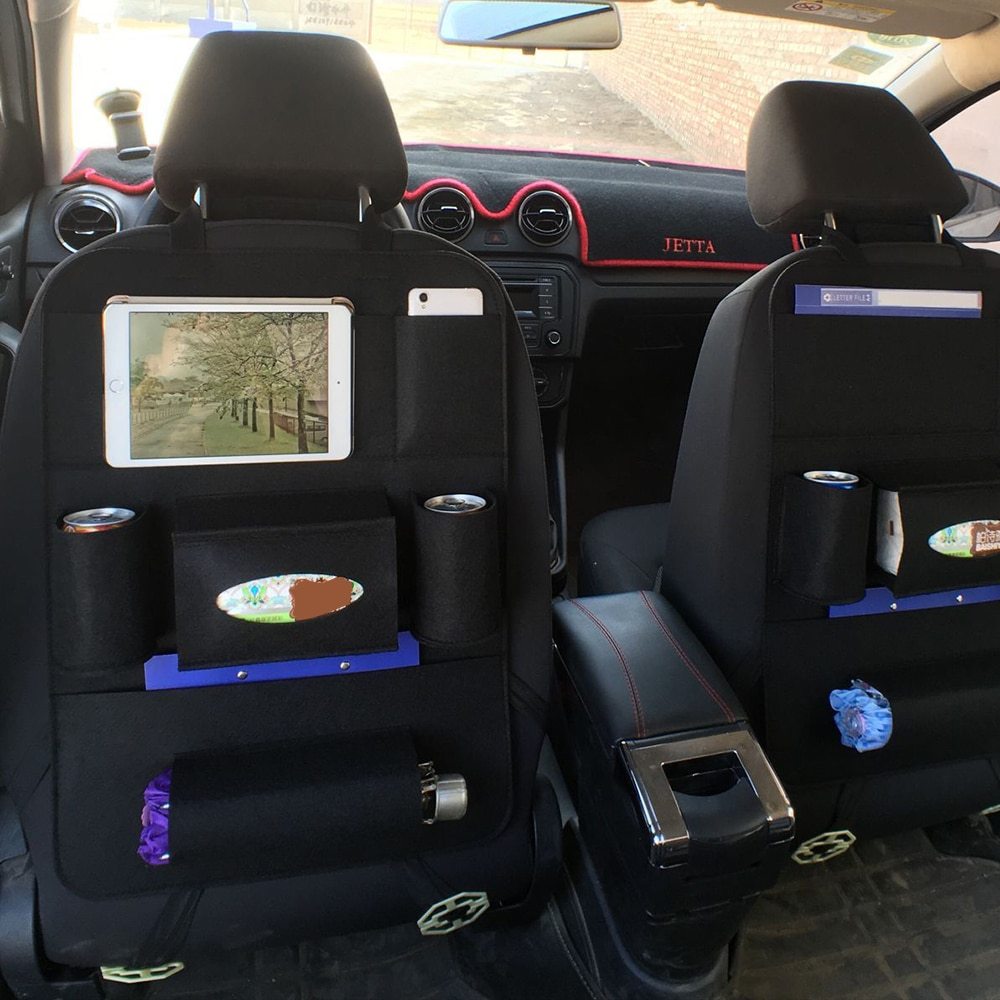 Car Backseat Organizer – Multi-Pocket Wool Felt Storage Bag for Vehicle Accessories