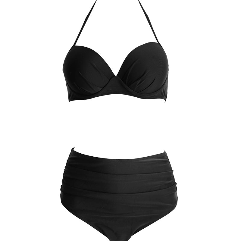 Women’s Solid Color 2-Piece Bikini Set – Bikini Swimwear