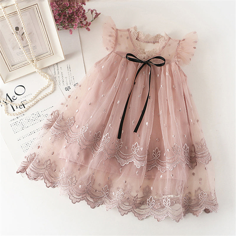 Girls Lace Gown Delicate Regular Fit for Kids Ages 3 to 8