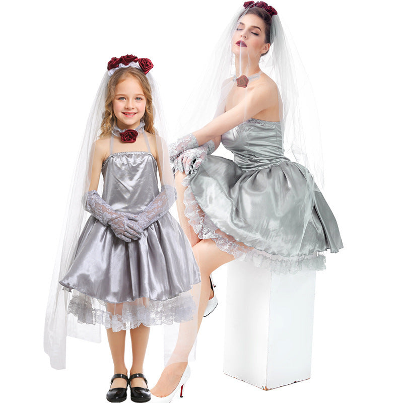 Parent-Child Matching Gothic Bride Costume Set