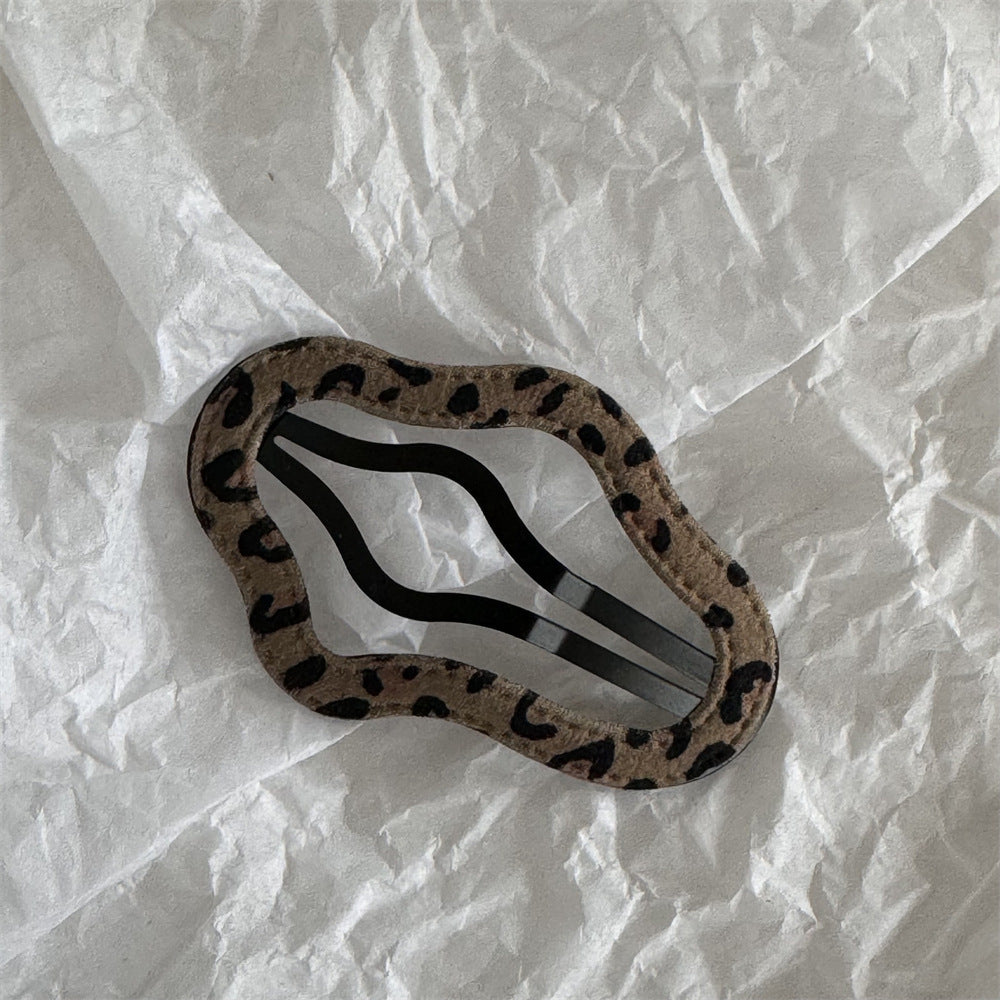 Leopard Print Hollow Out BB Clip Clouds Pentagram Hairpin