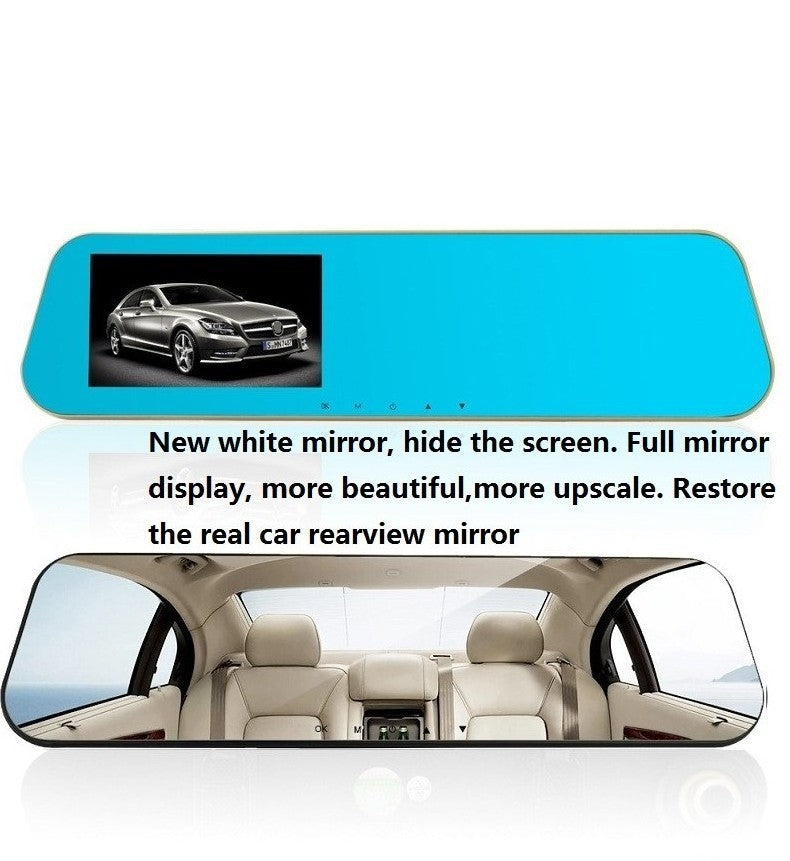 White Glass Mirror Dash Cam – New HD Driving Recorder