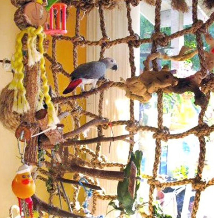 Parrot Bird Hemp Rope Climbing Net Toy