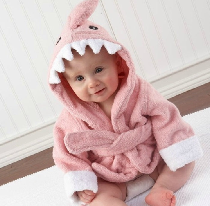 Unisex Hooded Cotton Baby Bathrobe Cartoon Relaxed Fit