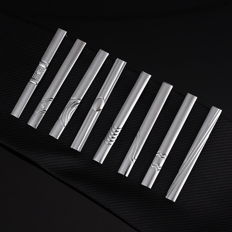 Men's Silver Short Tie Clip