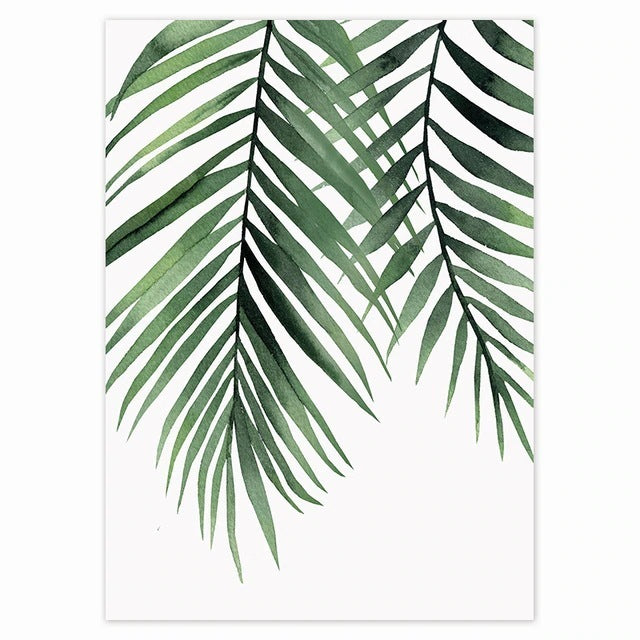 Green Plant Wall Art – Sofa Background Hanging Canvas Painting Mural