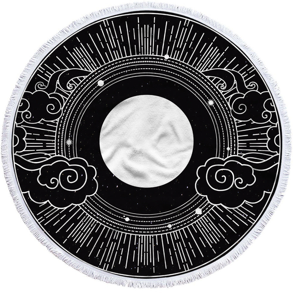 Round Printed Polyester Bath Towel 100 Percent Absorbent