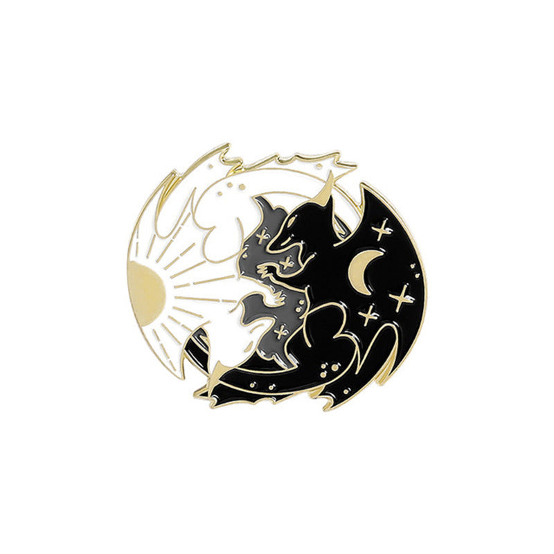 Creative Animal Brooch – Embracing Gossip Illustration Enamel Pin Badge