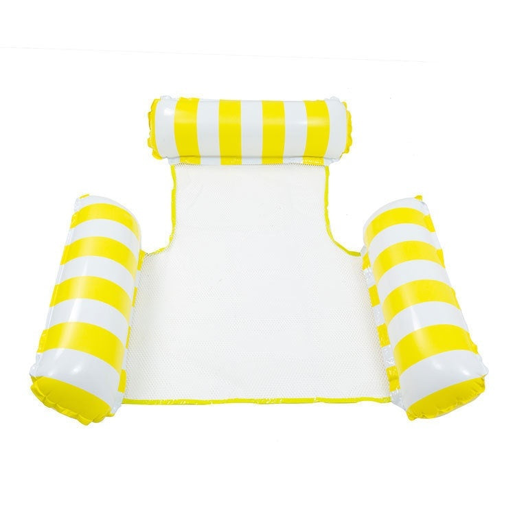 Striped Inflatable Water Sports Goods Recliner Floating Bed