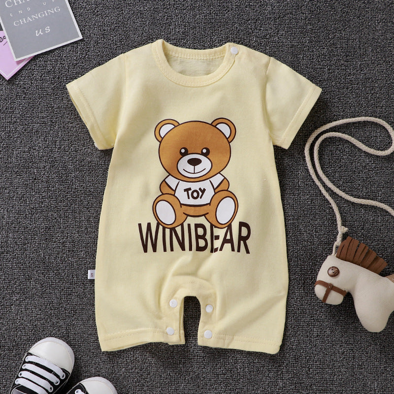 Unisex Baby Cotton Short Sleeve One Piece Romper Cartoon