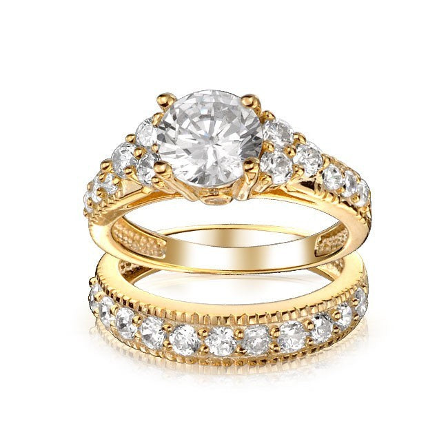 Women's Zircon Halo Ring Engagement Alloy Silver Plating