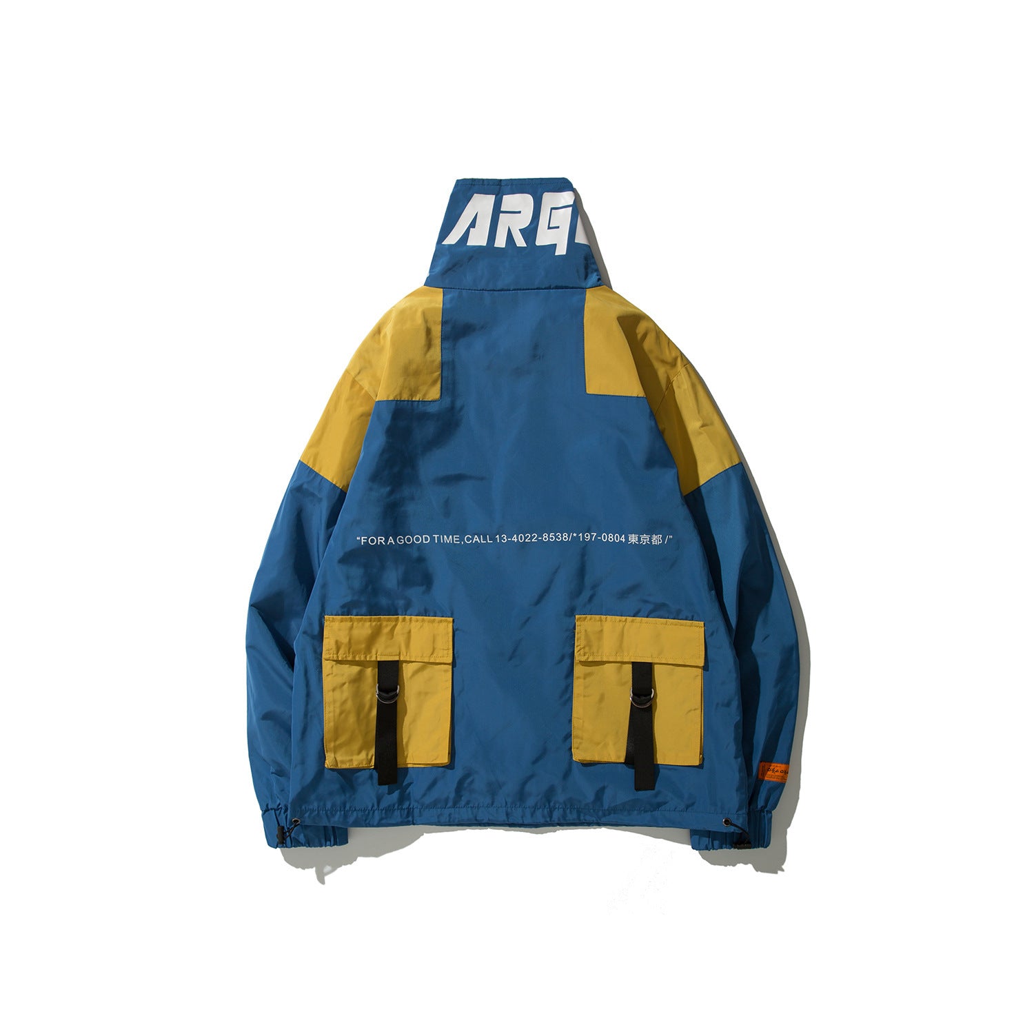 Japanese fashion brand men and women loose BF function wind tooling multi-pocket lapel jacket retro color matching windbreaker jacket