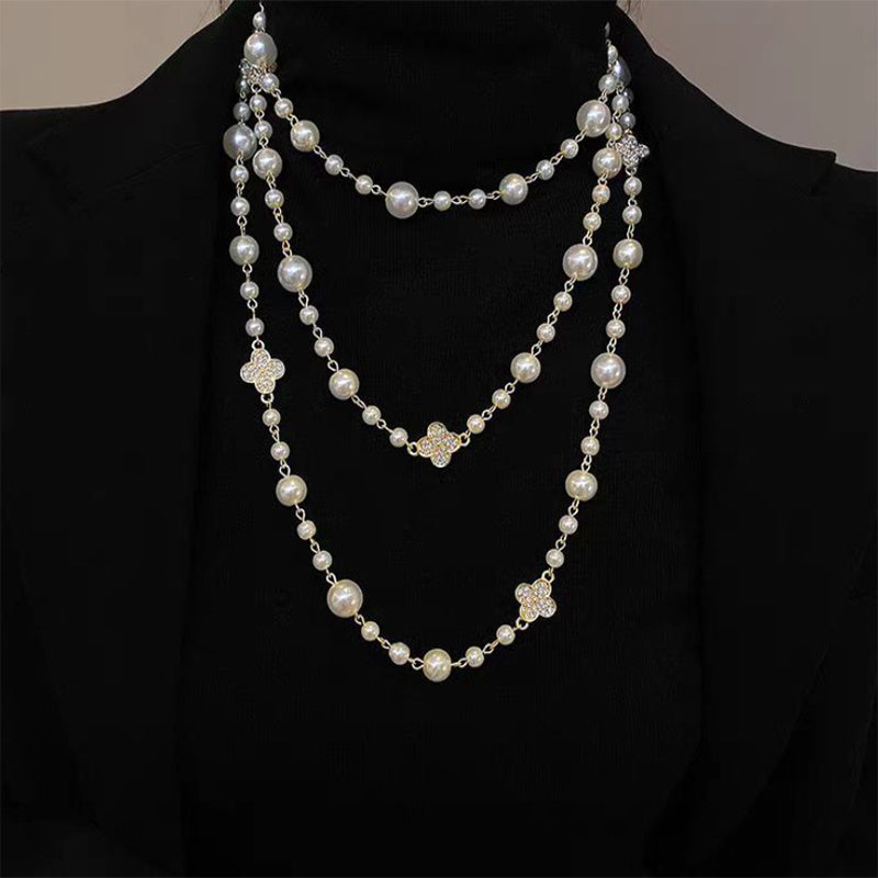 Retro Multi-Layer Pearl Necklace for Women
