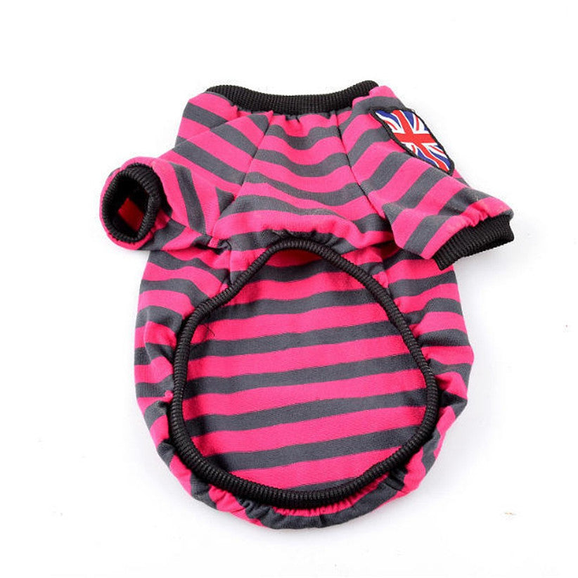 Comfy Striped Round Neck Pet Shirt
